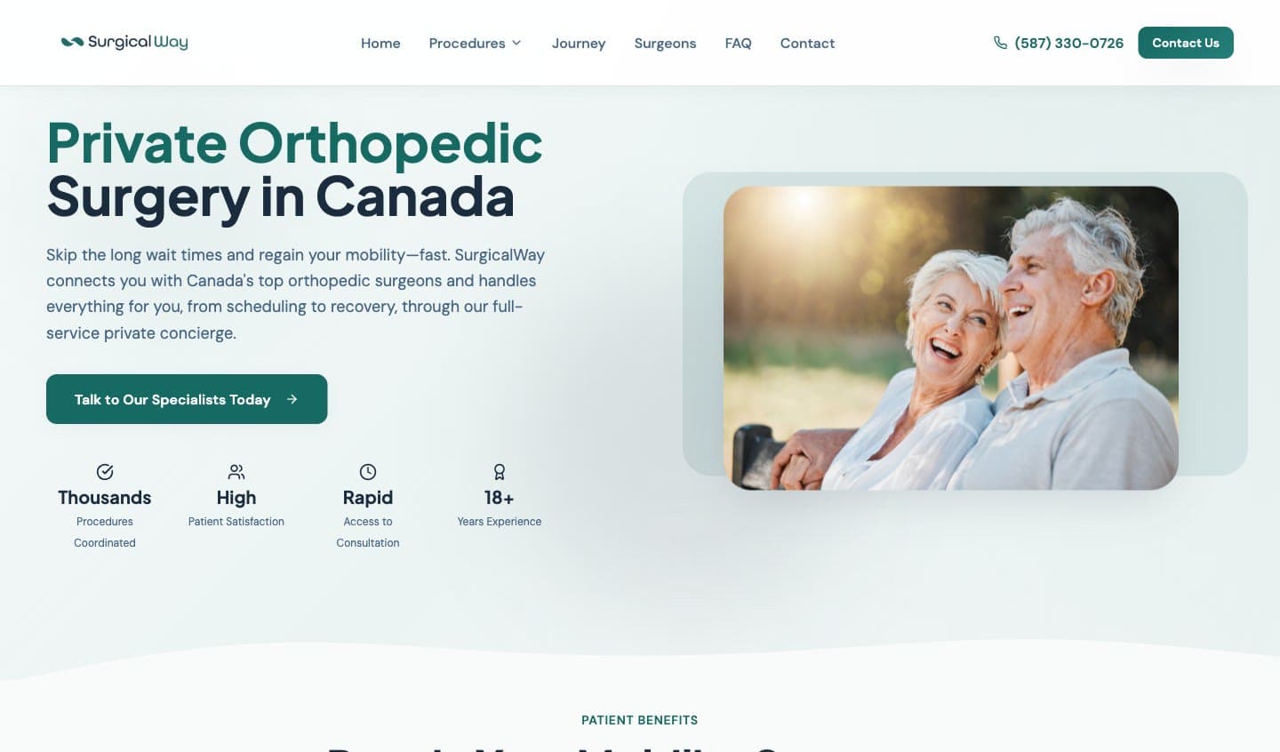 SurgicalWay — website by Medical+